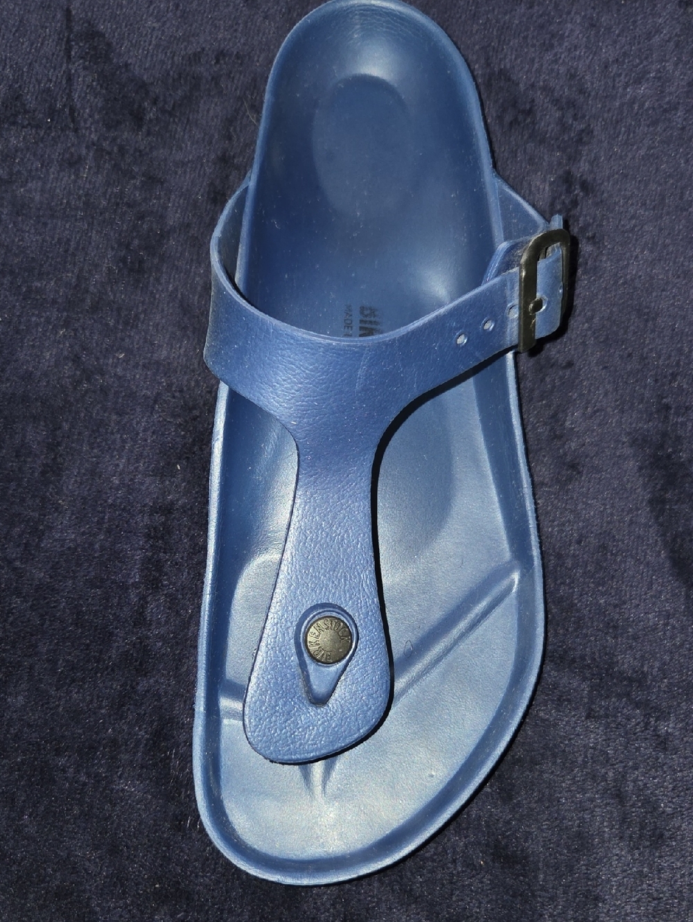 Birkenstock Men's Navy Blue Toe-Post Sandal with Buckle